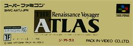 Top of cartridge artwork for The Atlas: Renaissance Voyager on the Nintendo SNES.