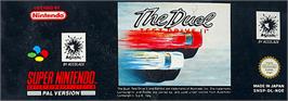 Top of cartridge artwork for The Duel: Test Drive II on the Nintendo SNES.