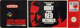 Top of cartridge artwork for The Hunt for Red October on the Nintendo SNES.