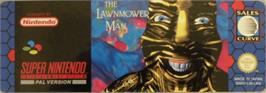 Top of cartridge artwork for The Lawnmower Man on the Nintendo SNES.