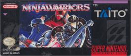 Top of cartridge artwork for The Ninja Warriors on the Nintendo SNES.