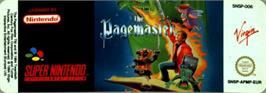 Top of cartridge artwork for The Pagemaster on the Nintendo SNES.