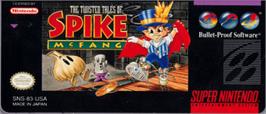 Top of cartridge artwork for The Twisted Tales of Spike McFang on the Nintendo SNES.