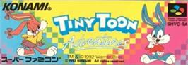 Top of cartridge artwork for Tiny Toon Adventures: Buster Busts Loose! on the Nintendo SNES.
