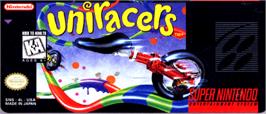 Top of cartridge artwork for Uniracers on the Nintendo SNES.