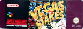 Top of cartridge artwork for Vegas Stakes on the Nintendo SNES.