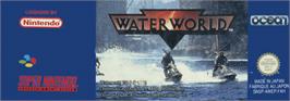 Top of cartridge artwork for Waterworld on the Nintendo SNES.