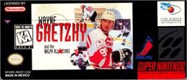 Top of cartridge artwork for Wayne Gretzky And The Nhlpa All-stars on the Nintendo SNES.