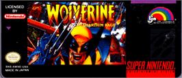 Top of cartridge artwork for Wolverine: Adamantium Rage on the Nintendo SNES.