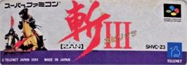 Top of cartridge artwork for Zan 3 Spirits on the Nintendo SNES.