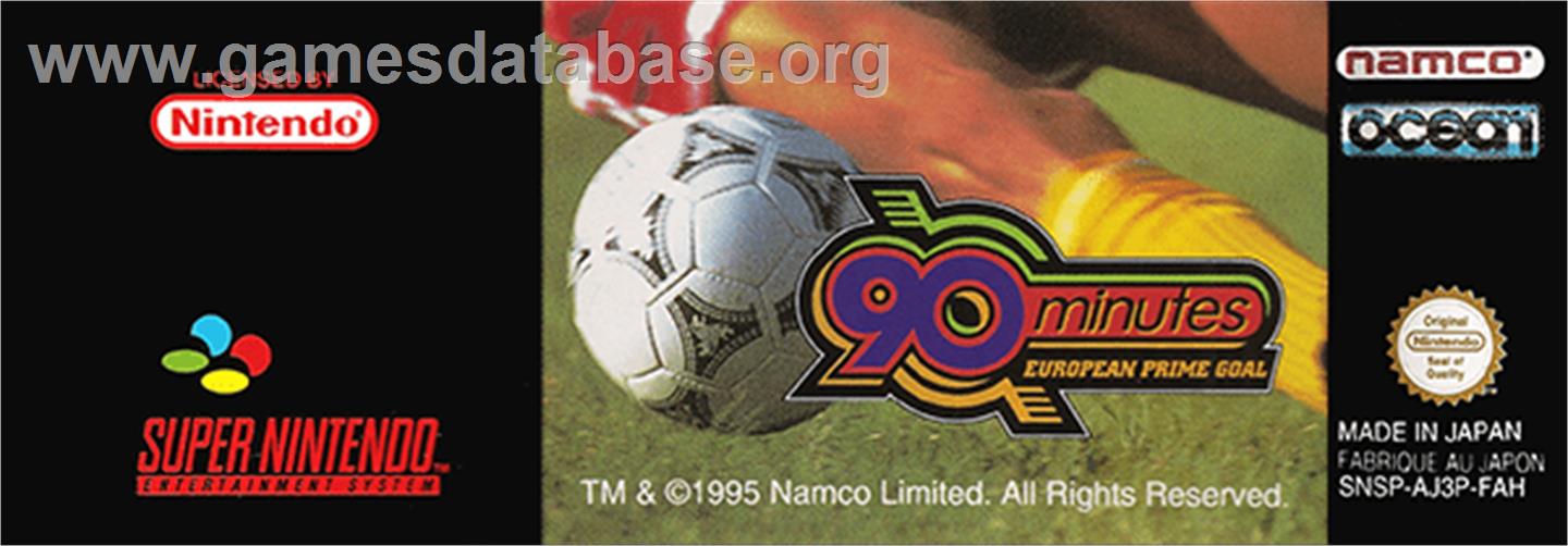 90 Minutes: European Prime Goal - Nintendo SNES - Artwork - Cartridge Top