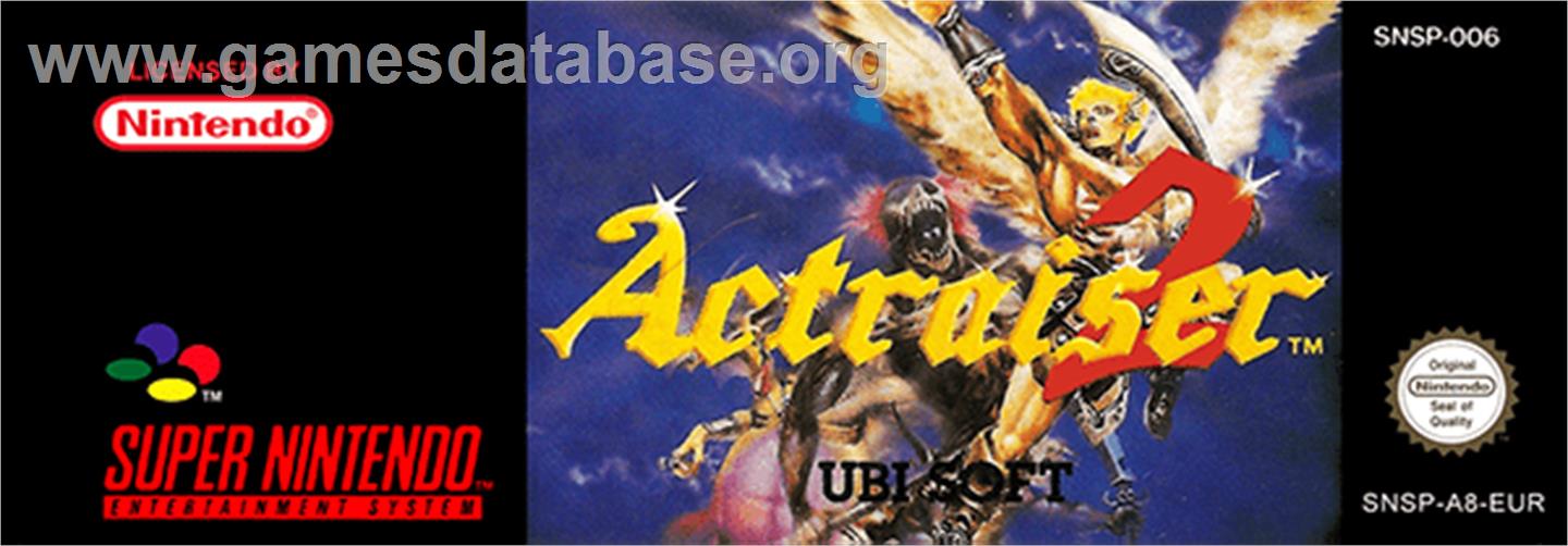 ActRaiser 2: Chinmoku e no Seisen - Nintendo SNES - Artwork - Cartridge Top