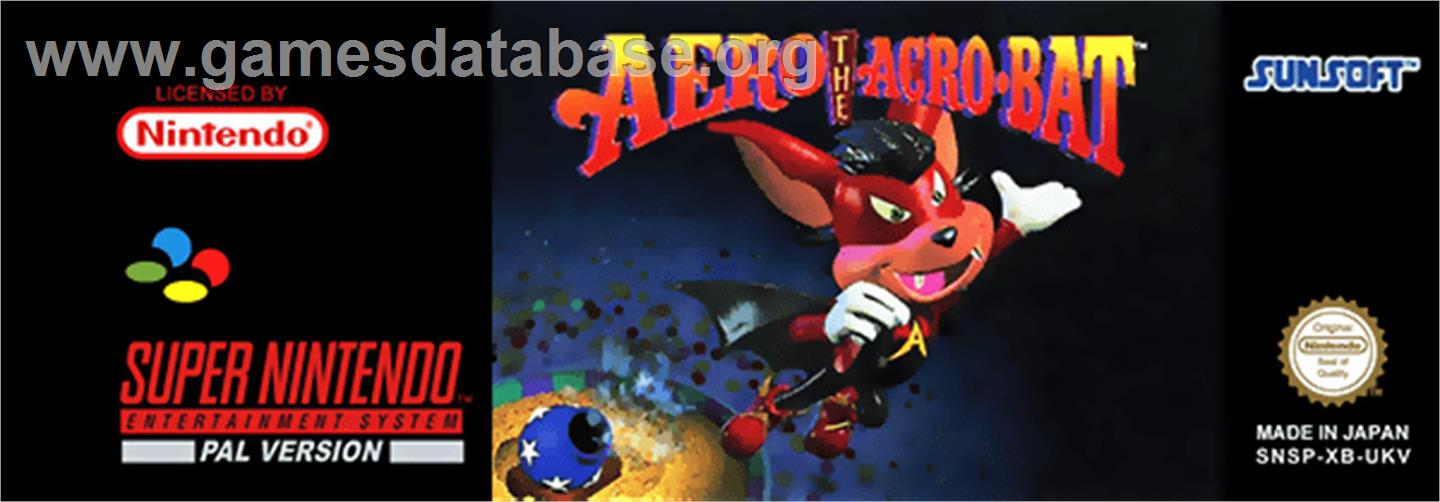 Aero The Acro-bat - Nintendo SNES - Artwork - Cartridge Top