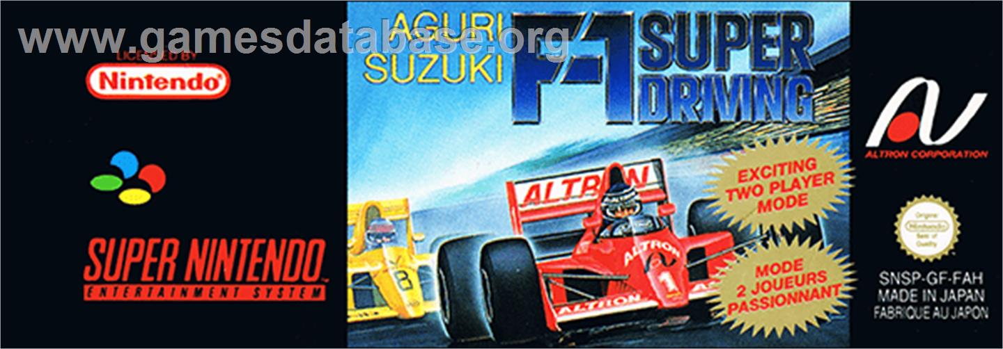 Aguri Suzuki F-1 Super Driving - Nintendo SNES - Artwork - Cartridge Top