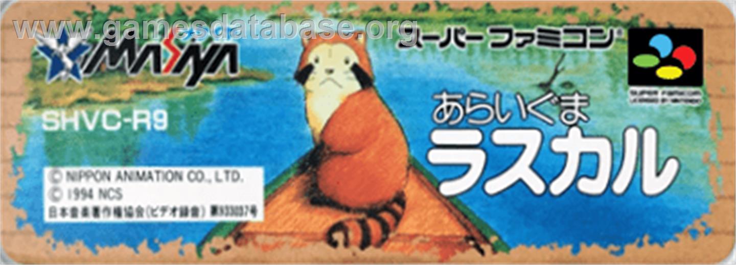 Araiguma Rascal - Nintendo SNES - Artwork - Cartridge Top