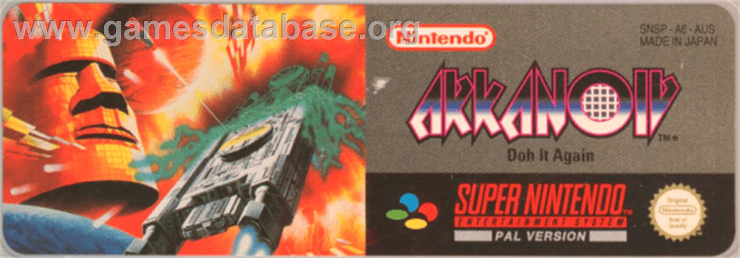 Arkanoid: Doh It Again - Nintendo SNES - Artwork - Cartridge Top