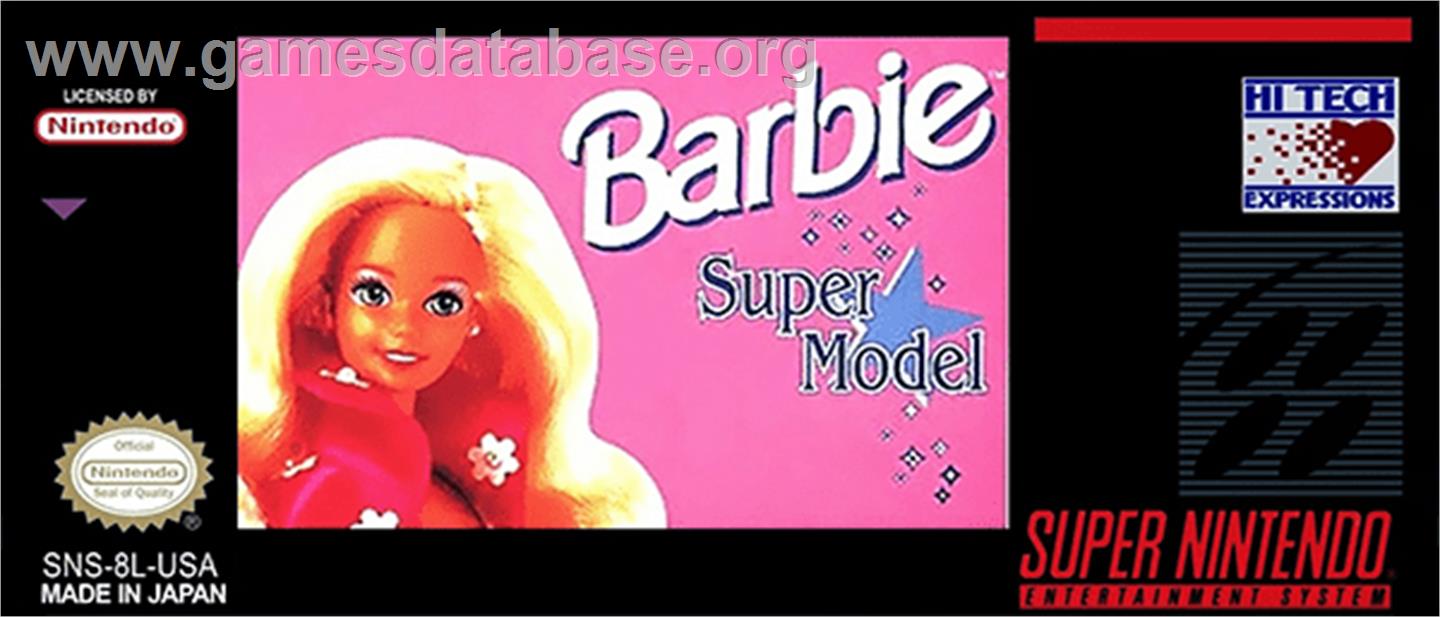 Barbie Super Model - Nintendo SNES - Artwork - Cartridge Top