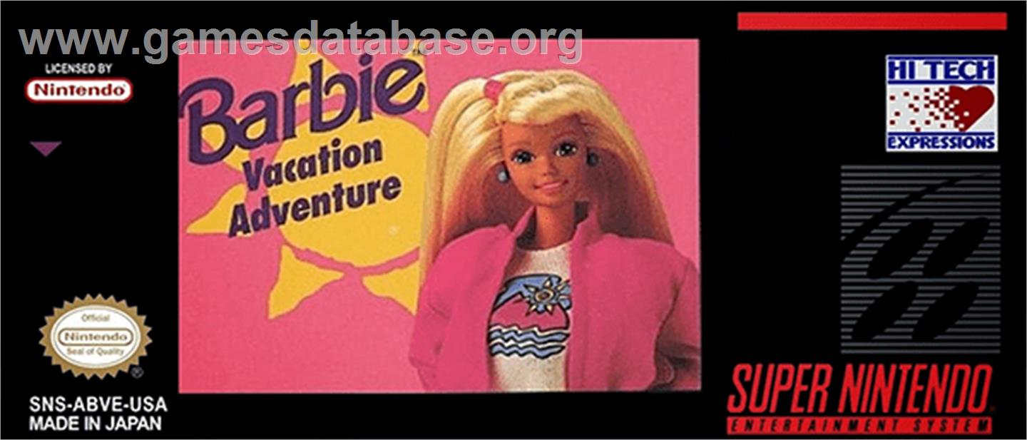 Barbie Vacation Adventure - Nintendo SNES - Artwork - Cartridge Top