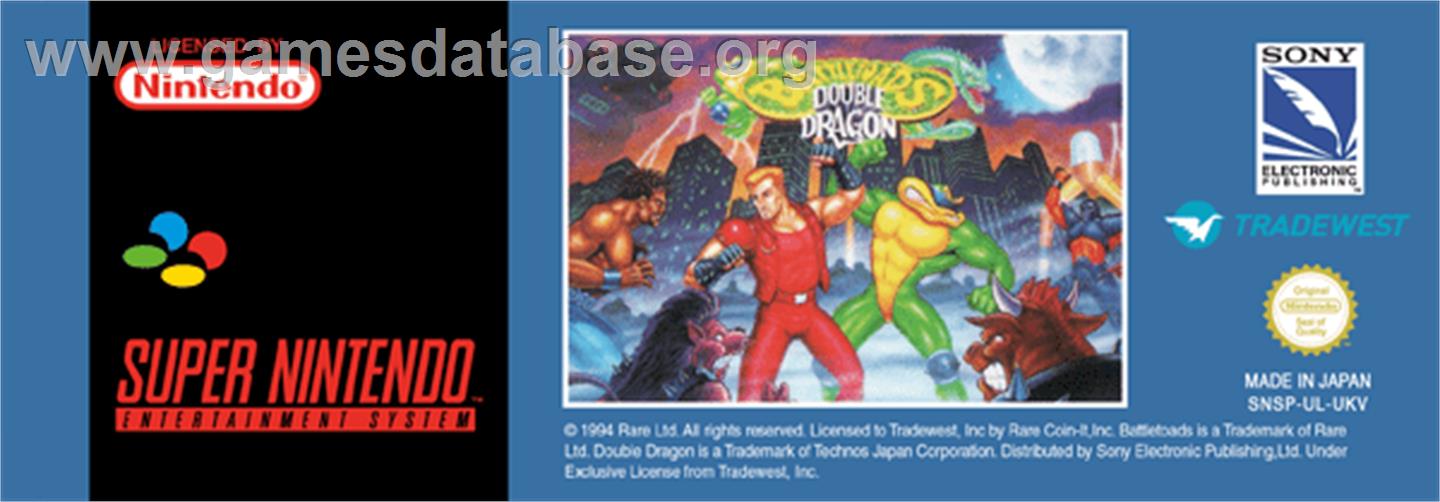 Battletoads And Double Dragon - Nintendo SNES - Artwork - Cartridge Top