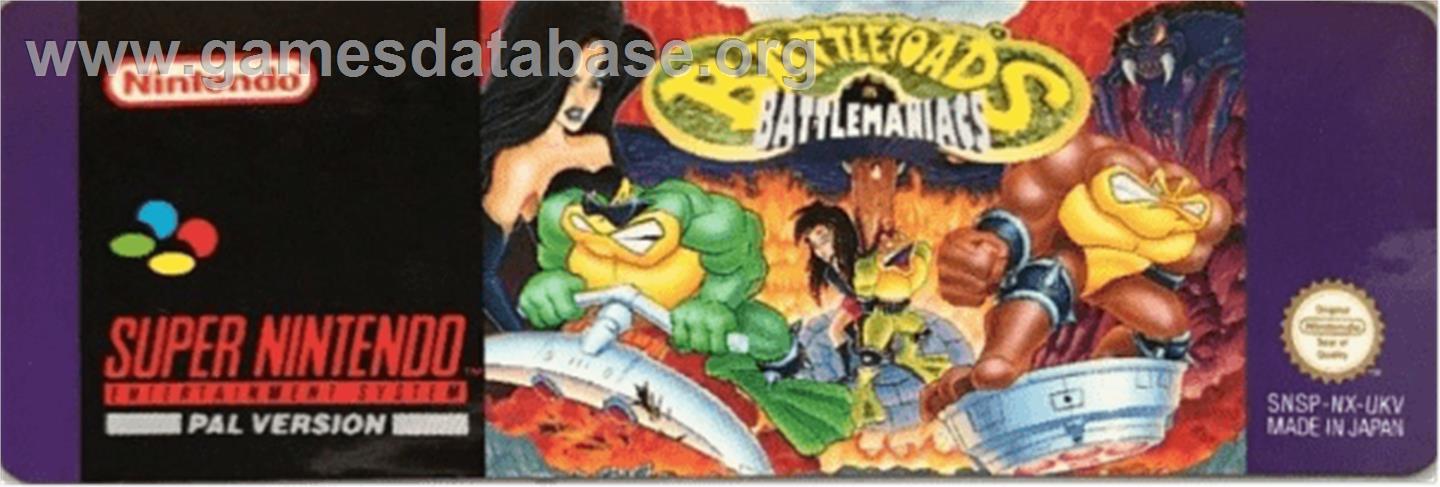 Battletoads In Battlemaniacs - Nintendo SNES - Artwork - Cartridge Top