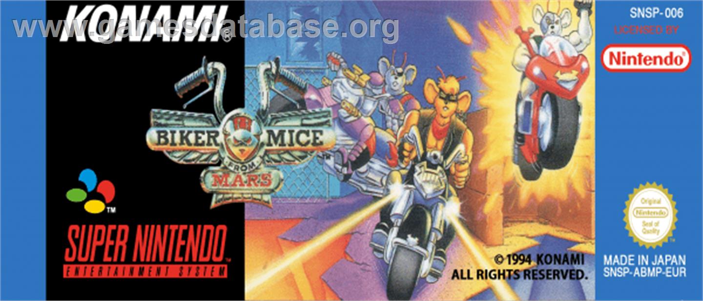 Biker Mice From Mars - Nintendo SNES - Artwork - Cartridge Top
