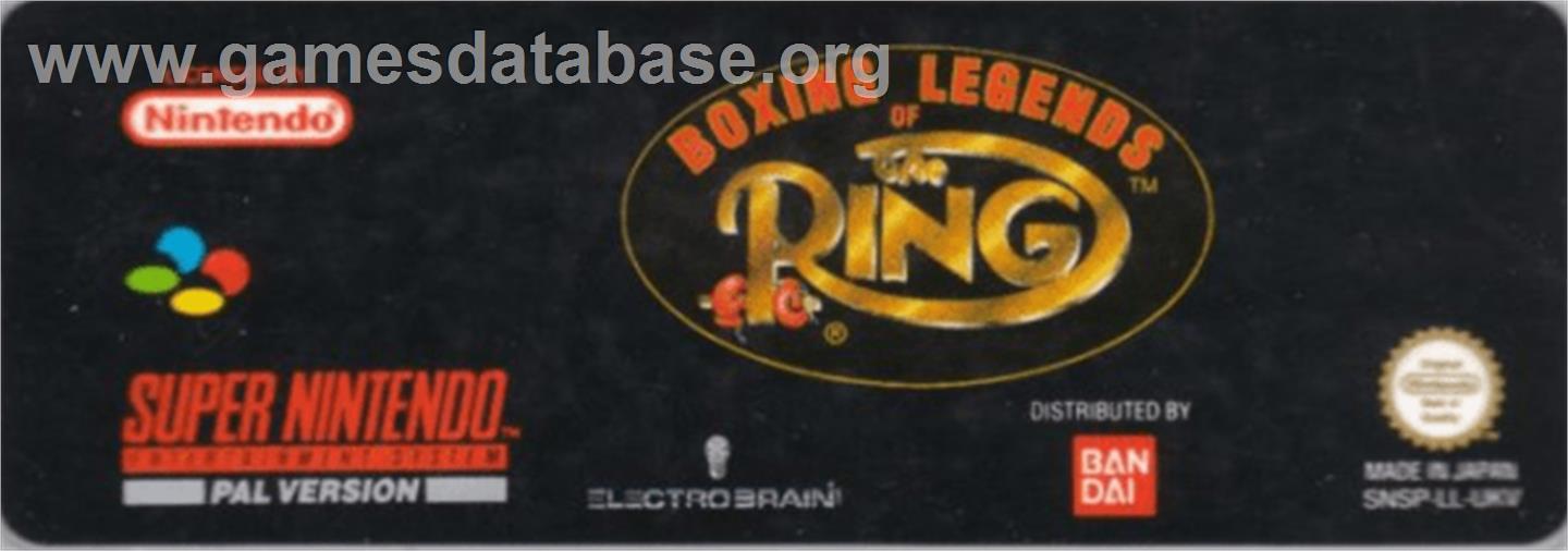 Boxing Legends of the Ring - Nintendo SNES - Artwork - Cartridge Top