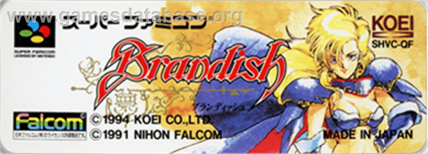 Brandish - Nintendo SNES - Artwork - Cartridge Top