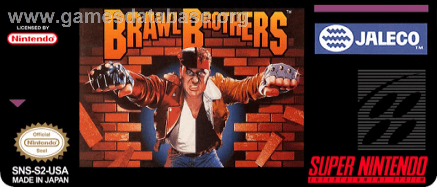 Brawl Brothers: Rival Turf! 2 - Nintendo SNES - Artwork - Cartridge Top
