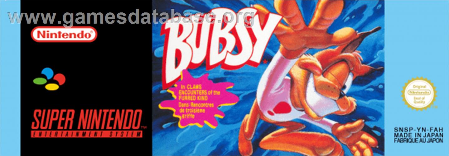 Bubsy in: Claws Encounters of the Furred Kind - Nintendo SNES - Artwork - Cartridge Top