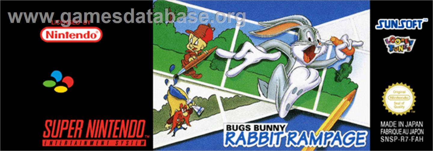 Bugs Bunny Rabbit Rampage - Nintendo SNES - Artwork - Cartridge Top