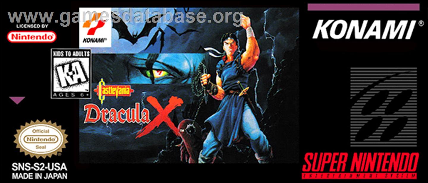 Castlevania: Dracula X - Nintendo SNES - Artwork - Cartridge Top