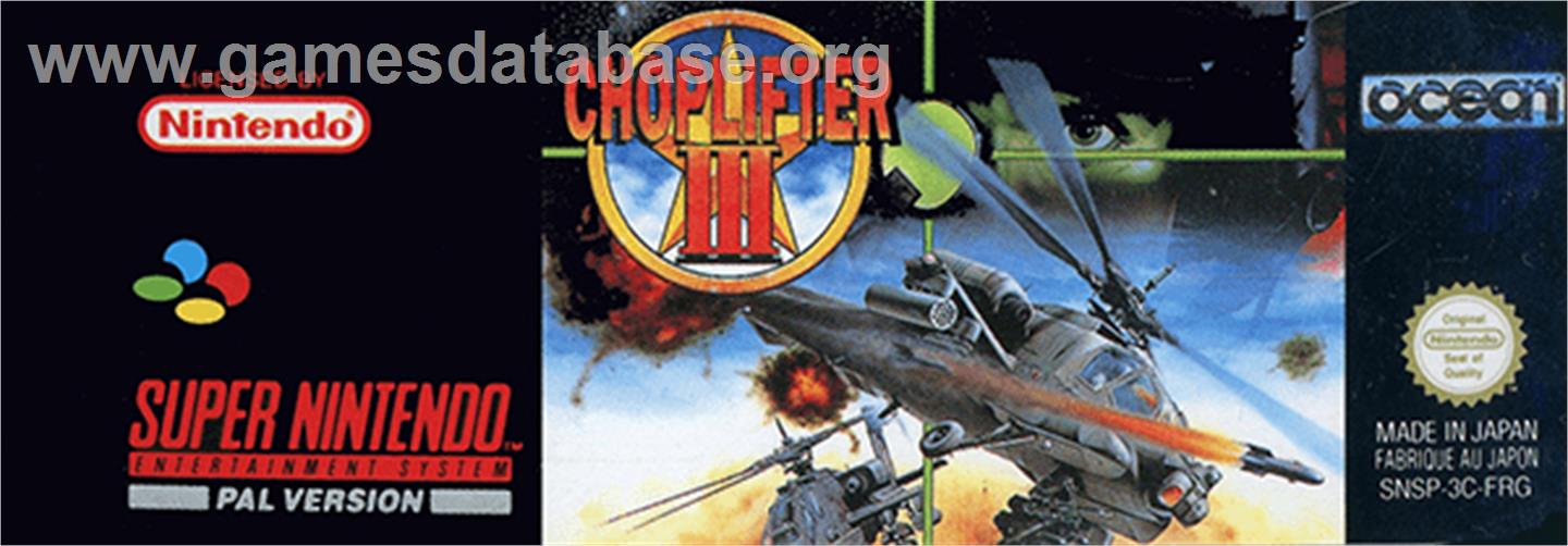 Choplifter 3 - Nintendo SNES - Artwork - Cartridge Top