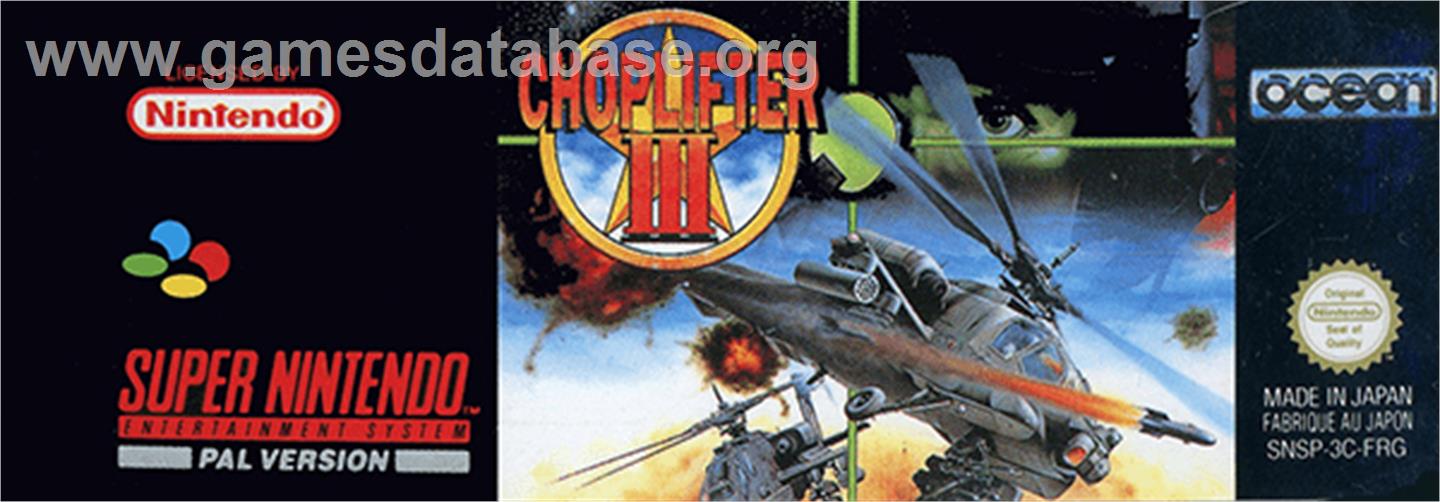 Choplifter III: Rescue Survive - Nintendo SNES - Artwork - Cartridge Top