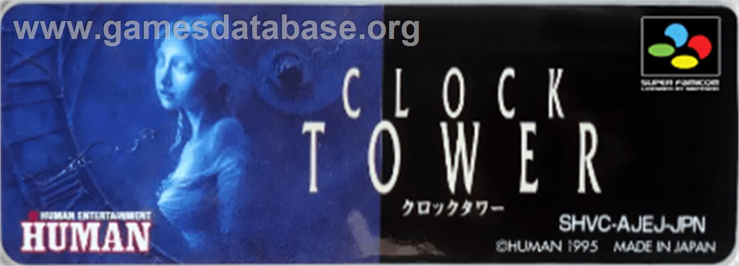 Clock Tower - Nintendo SNES - Artwork - Cartridge Top