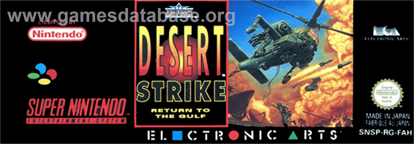 Desert Strike: Return to the Gulf - Nintendo SNES - Artwork - Cartridge Top