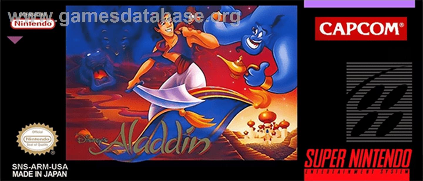 Disney's Aladdin - Nintendo SNES - Artwork - Cartridge Top