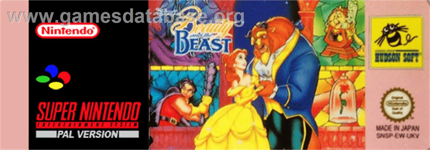 Disney's Beauty And The Beast - Nintendo SNES - Artwork - Cartridge Top