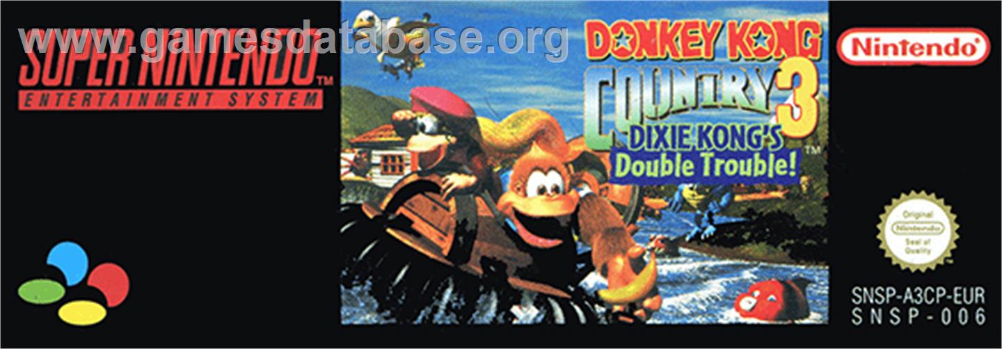 Donkey Kong Country 3 - Dixie Kong's Double Trouble - Nintendo SNES - Artwork - Cartridge Top