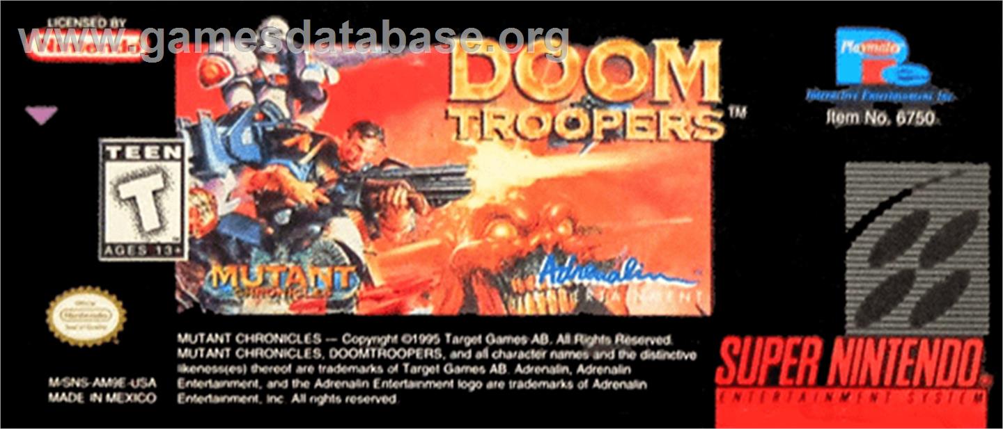 Doom Troopers: Mutant Chronicles - Nintendo SNES - Artwork - Cartridge Top