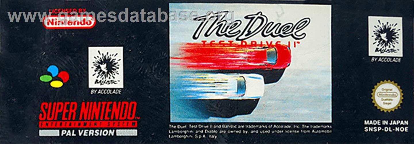 Duel, The - Test Drive 2 - Nintendo SNES - Artwork - Cartridge Top