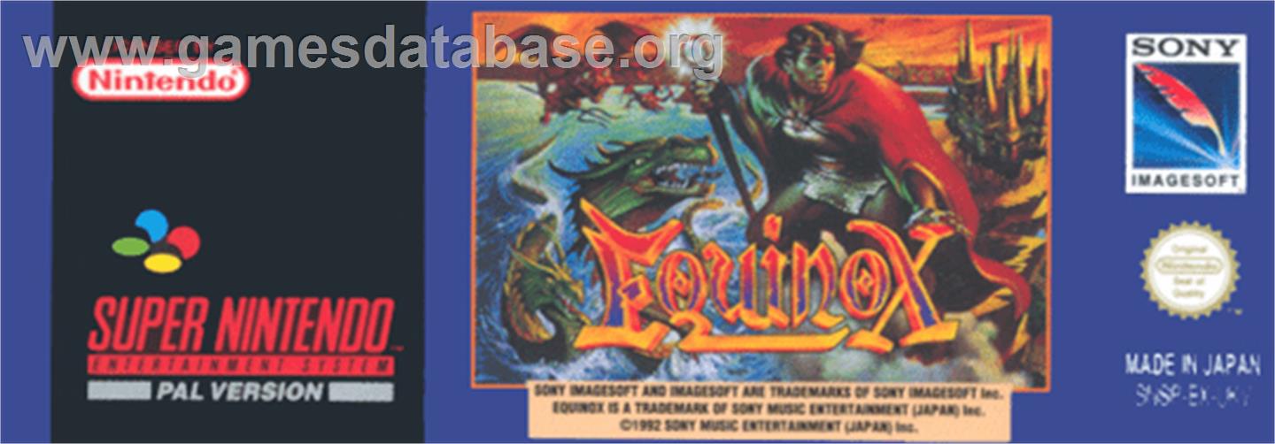 Equinox - Nintendo SNES - Artwork - Cartridge Top