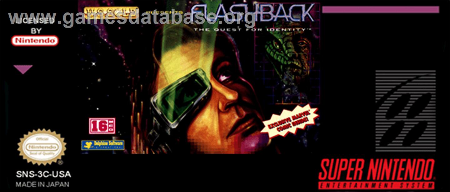 Flashback - The Quest For Identity - Nintendo SNES - Artwork - Cartridge Top