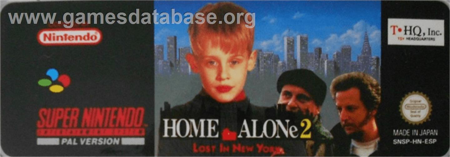Home Alone 2: Lost in New York - Nintendo SNES - Artwork - Cartridge Top