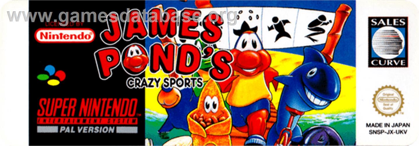 James Pond's Crazy Sports - Nintendo SNES - Artwork - Cartridge Top