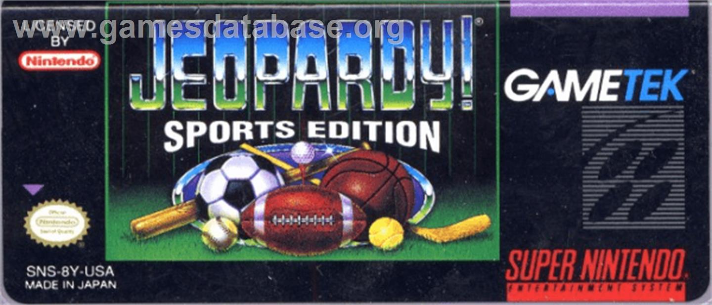 Jeopardy! Sports Edition - Nintendo SNES - Artwork - Cartridge Top