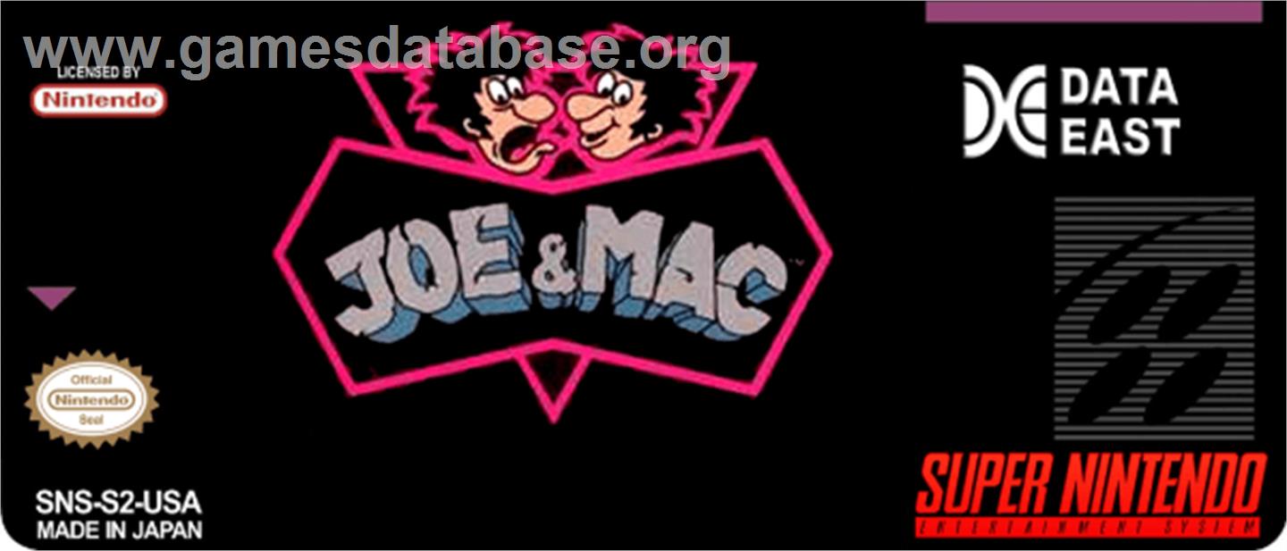Joe And Mac - Caveman Ninja - Nintendo SNES - Artwork - Cartridge Top