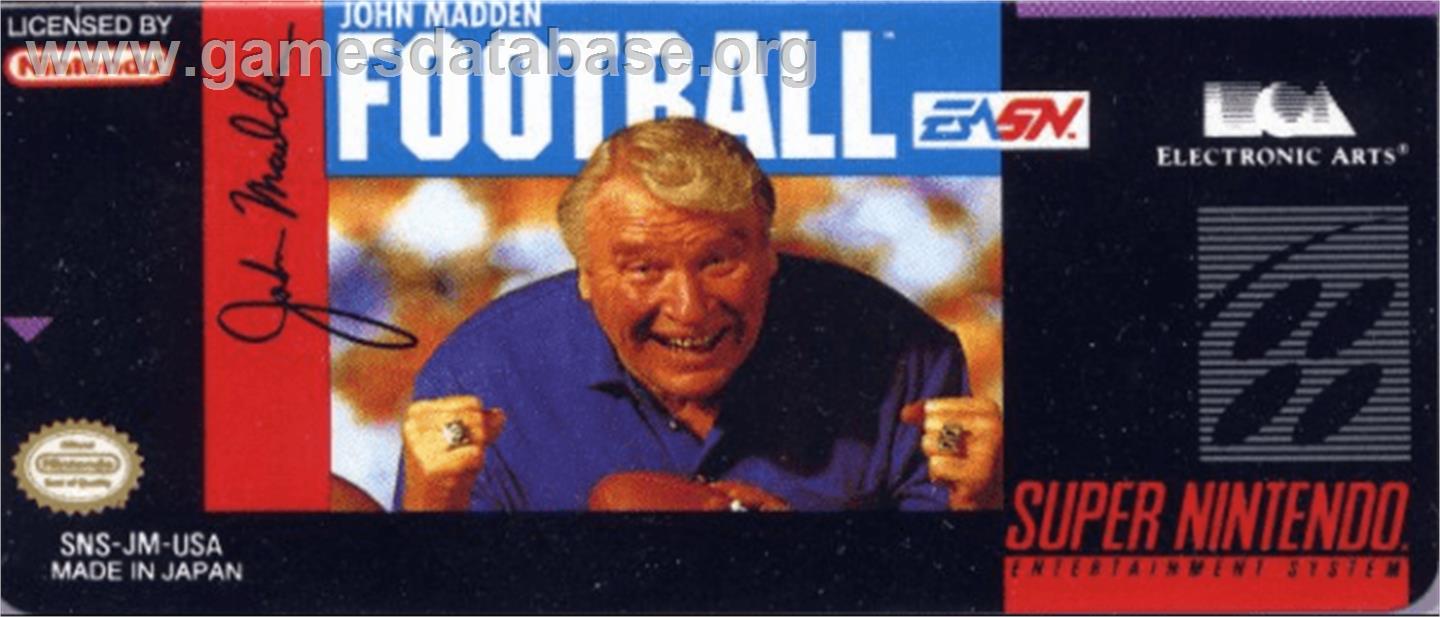 John Madden Football - Nintendo SNES - Artwork - Cartridge Top