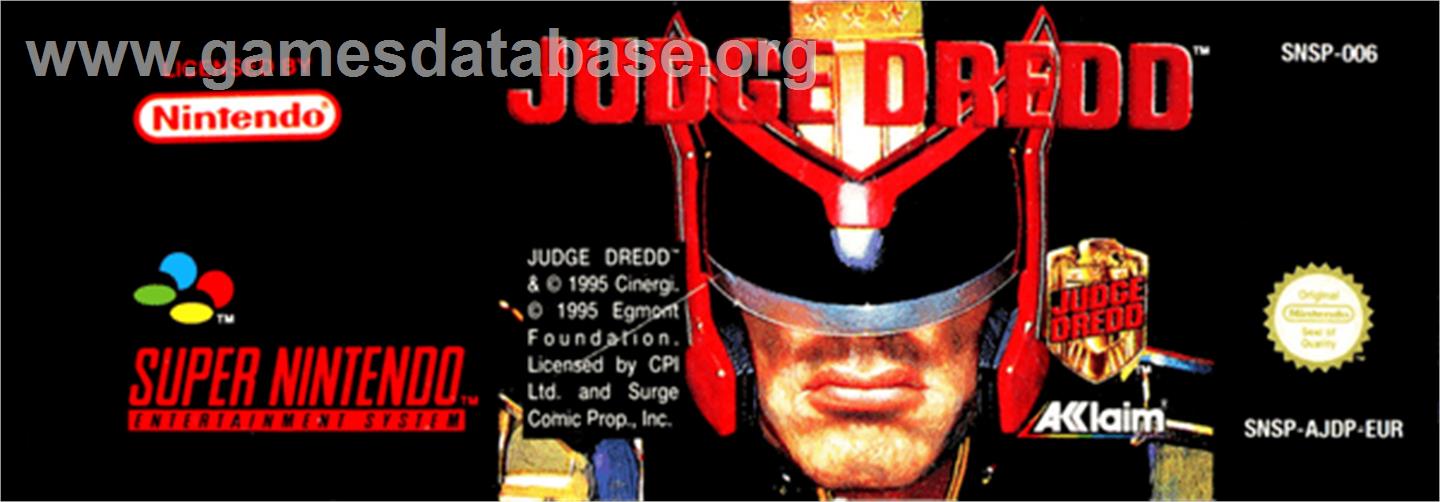 Judge Dredd - Nintendo SNES - Artwork - Cartridge Top