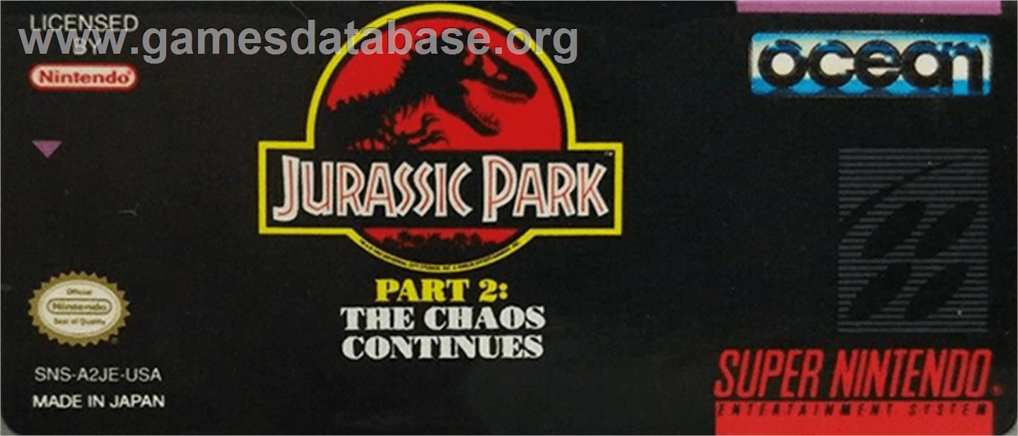 Jurassic Park Part 2: The Chaos Continues - Nintendo SNES - Artwork - Cartridge Top