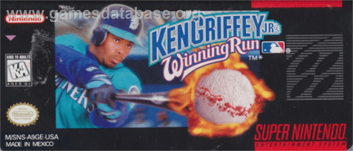 Ken Griffey Jr.'s Winning Run - Nintendo SNES - Artwork - Cartridge Top
